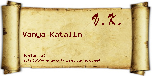 Vanya Katalin névjegykártya