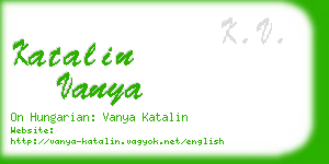 katalin vanya business card